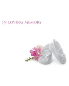 Large Cards In Loving Memory Baby 's White Shoes