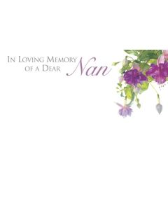 Purple Flowers Small Cards Sc In Loving Memory Of A Dear Nan