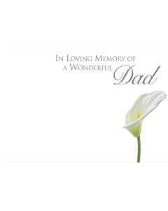 White Lilly Small Cards Sc In Loving Memory Of A Dear Dad