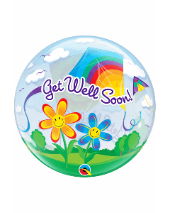 22" Flowers & Kites Get Well Bubble Qualatex