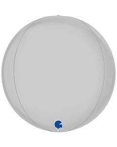 11" Satin White 4D Globe Foil Grabo