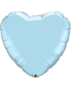 36" Light Blue Heart Foil Balloon Unpackaged Qualatex
