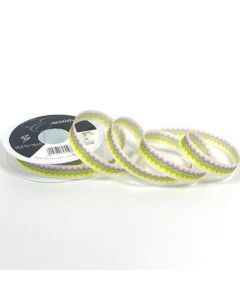15mm Chevron White Ribbon On 25m Reel