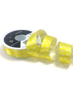 25mm Daisy Chain Yellow Ribbon On A 20m Reel