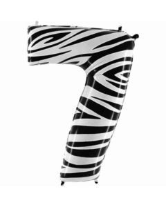 40" Number 7 Zebraloons Foil Balloon Grabo
