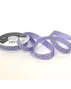 16mm Dalmation Lilac/Black Ribbon On A 20m Reel