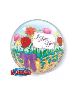 22" I LOVE YOU FLOWERS BUBBLE - 81074/1