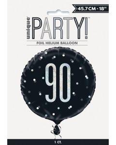 18' Glitz balck 90 foil balloon Unique