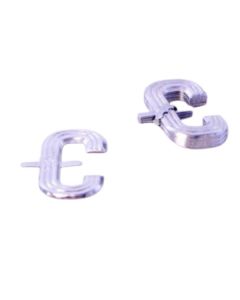 4cm Silver Aluminium Letter C