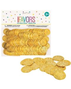 Plastic Gold Coins Pk144 Unique