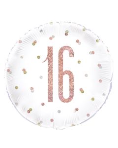 18" PKG GLITZ ROSE GOLD 16 FOIL BALLOON - 84899/1