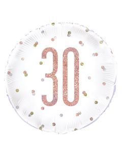 18" Pkg Glitz Rose Gold 30 Foil Balloon