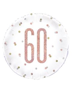 18" PKG GLITZ ROSE GOLD 60 FOIL BALLOON - 84905/1