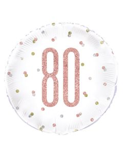 18" Pkg Glitz Rose Gold 80 Foil Balloon