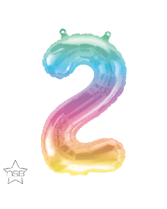 16" Jelli Ombre Number 2 Air-Fill Foil Qualatex
