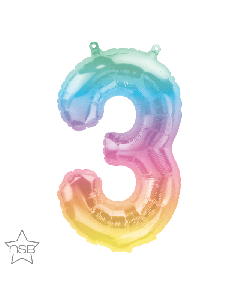 16" Jelli Ombre Number 3 Air-Fill Foil Qualatex