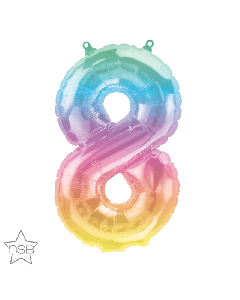 16" Jelli Ombre Number 8 Air-Fill Foil Qualatex