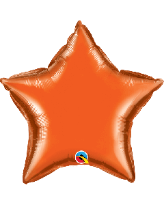 20" Orange Star Foil Balloon Unpackaged Qualatex