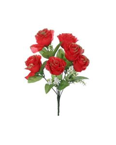 Rose Bush With Gold Glitter