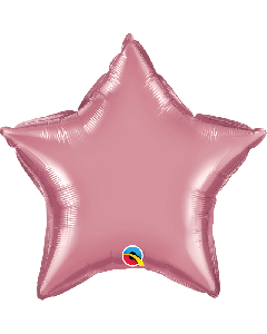 20" Chrome Mauve Star Foil Balloon Qualatex