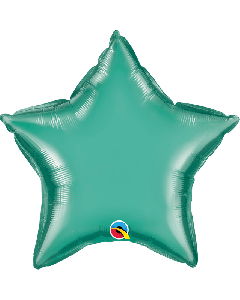 20" Chrome Green Star Foil Balloon Qualatex