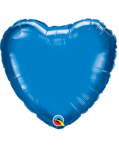 9" Sapphire Blue Heart Air-Fill Foil Balloon Unpackaged Qualatex