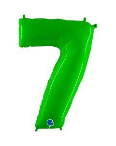 40" Hot Lime Number 7 Foil Balloon Grabo