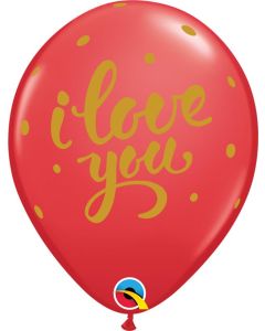 11"  RND  RED  I LOVE YOU BOLD SCRIPT - 90956PIO/1