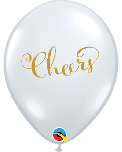 11" Diamond Clear Simply Cheers Latex 25pk Qualatex