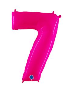 40" Shiny Pink Number 7 Foil Balloon Grabo