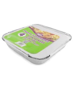 Foil 25cm Square Containers with Lids 2PK PPS