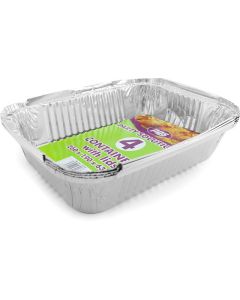 Foil 26cm Containers with Lids 4pk PPS