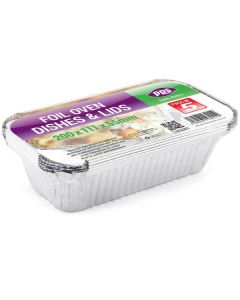Foil 20cm Oven Containers with Lids 5pk PPS