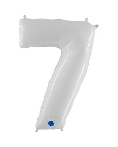 40" Shiny White Number 7 Foil Balloon Grabo