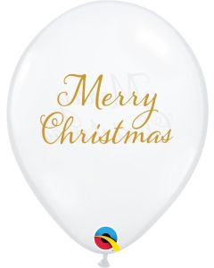 11" Rnd Diamond Clear 25ct Simply Merry Xmas Qualatex