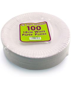 White Paper 18cm Plates 100pk PPS