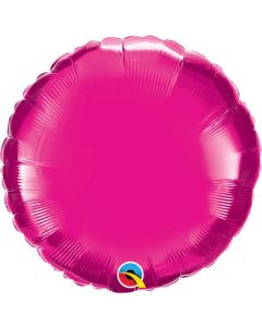 4" Magenta Round Air Fill Foil Balloon Unpackaged Qualatex