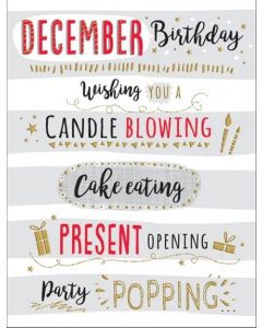 December Birthday C50 S6 Pk6 Piccadilly Greetings