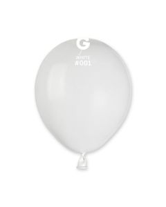 5" Pk50 Latex Balloons White #001 - A50.001.50
