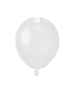Metallic White 5" Latex Balloons Pk50 #029 Gemar