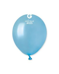 Metallic Light Blue 5" Latex Balloons Pk50 #035 Gemar