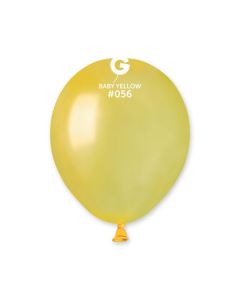 Metallic Baby Yellow 5" Latex Balloons Pk50 #056 Gemar