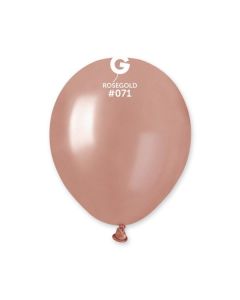 5" Pk50 Latex Balloons Metallic Rose Gold #071 - A50.071.50