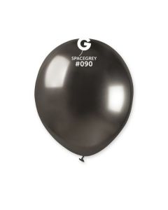 Pk100 5" Latex Balloons Shiny Space Grey Gemar