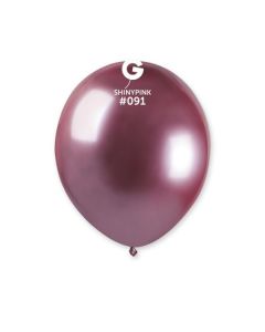 5" Shiny Pink Latex Balloons 50pk #091 Gemar