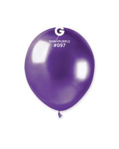 5" Shiny Purple Latex Balloons 50pk #097 Gemar