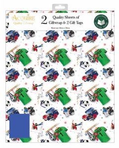 Folded 2 Sheet Wrap & Matching Tags Out Of The Blue