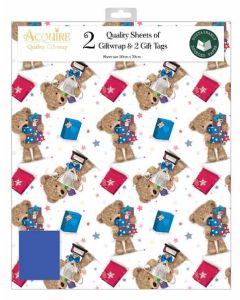 Folded 2 Sheet Wrap & Matching Tags Out Of The Blue