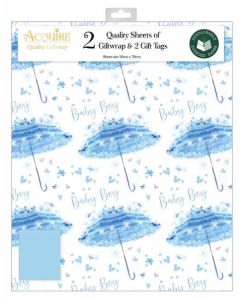 Folded 2 Sheet Wrap & Matching Tags Out Of The Blue