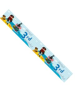 Single Banner Age 3 Blue Pirate Birthday 2.6m Kaleidoscope